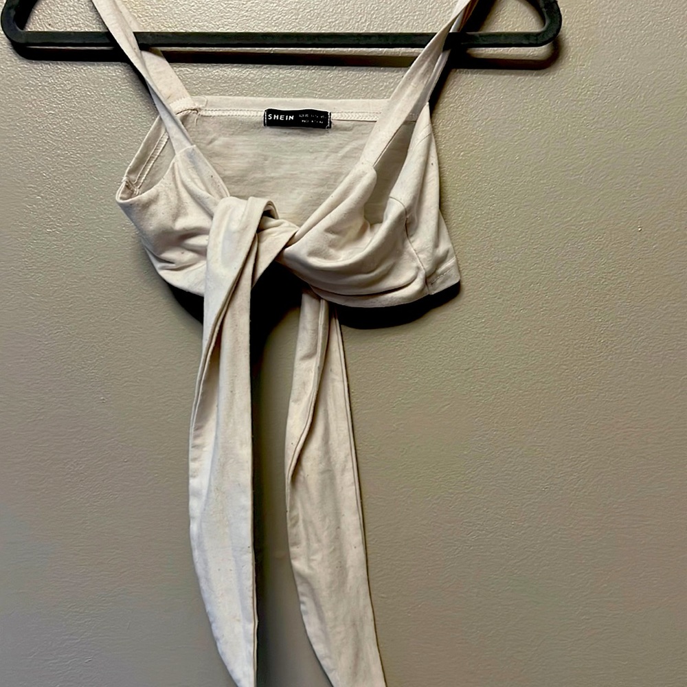 white cropped tank